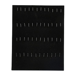 Noir Affichage de bijoux pendentif planches de bois, de velours, rectangle, noir, 250x200x4mm