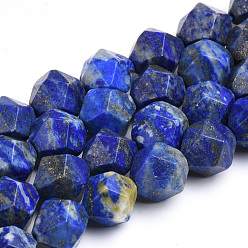 Lapis Lazuli Natural Lapis Lazuli Beads Strands, Faceted, Round, 9.5~10x10mm, Hole: 1mm, about 40pcs/strand, 16.3 inch