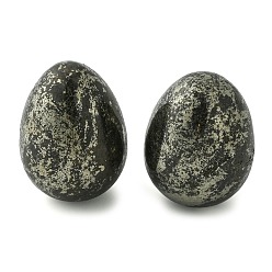 Черный Камень Натуральный черный камень, нет отверстий / незавершенного, форма яйца, 38~38.5x49.5~51 мм