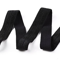 Черный Однотонная резинка, швейные принадлежности для одежды, чёрные, 5/8 дюйм (15 мм), Около 50 ярдов / рулон