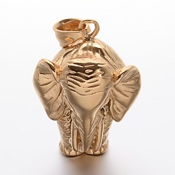 Golden 304 Stainless Steel Elephant Pendants, Golden, 38x26.5~27x23mm, Hole: 6x8mm