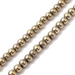 Chapado en Bronce Antiguo Perlas de hematita magnética sintética electrochapa hebras, rondo, bronce antiguo plateado, 5 mm, agujero: 0.8 mm, sobre 84~87 unidades / cadena, 16.14~16.96'' (41~43 cm)