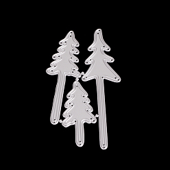 Matte Platinum Color Christmas Tree Frame Carbon Steel Cutting Dies Stencils, for DIY Scrapbooking/Photo Album, Decorative Embossing DIY Paper Card, Matte Platinum, 10.4x5.9cm