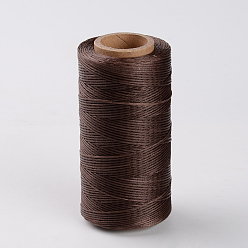 Saddle Brown Flat Waxed Polyester Cords, Saddle Brown, 1x0.3mm, about 284.33 yards(260m)/roll