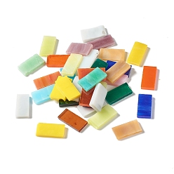 Mixed Color Mosaic Tiles Glass Cabochons, for Home Decoration or DIY Crafts, Rectangle, Mixed Color, 20x10x3mm, about 700pcs/1000g
