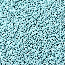 (413F) Turquoise Opaque Rainbow Matte Toho perles de rocaille rondes, perles de rocaille japonais, (413 f) arc-en-ciel opaque turquoise mat, 11/0, 2.2mm, Trou: 0.8mm, environ5555 pcs / 50 g