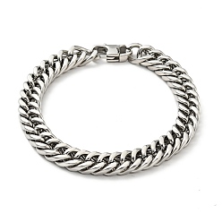 Stainless Steel Color 201 Stainless Steel Cuban Link Chains Bracelet for Men Women, Stainless Steel Color, 7-7/8 inch(19.9cm)