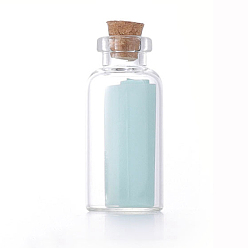 Clair Ornement de bouteilles de souhaits en verre rond, récipients à billes avec bouchon en liège, clair, 1.8x4 cm, capacité: 5 ml (0.17 fl. oz)
