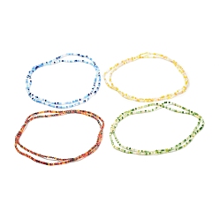 Mixed Color Summer Jewelry Waist Beads, Body Chain, Faceted Glass Beaded Belly Chain, Bikini Jewelry for Woman Girl, Mixed Color, 31-1/2 inch(80cm), Beads: 3x2.5mm