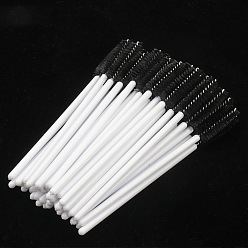 Black Nylon Disposable Eyebrow Brush with Plastic Handle, Mascara Wands, for Extensions Lash Makeup Tools, Black, 9.8cm