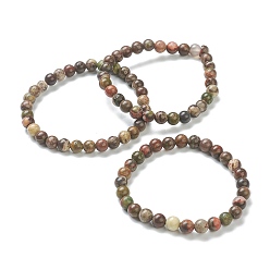 Agate Naturelle Agate naturelle bracelets perles extensibles, ronde, perles: 6~6.5 mm, diamètre intérieur: 2-1/4 pouce (5.55 cm)