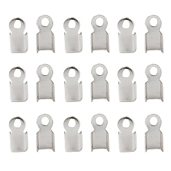 Silver Iron Cord Ends, Silver Color Plated, 6x3mm, Hole: 1mm