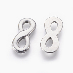 Stainless Steel Color 304 Stainless Steel Cabochons, Infinity, Stainless Steel Color, 19.5x8.5x2.5mm