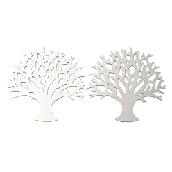 Stainless Steel Color 201 Stainless Steel Filigree Joiners, Etched Metal Embellishments, Tree, Stainless Steel Color, 27x27x0.3mm