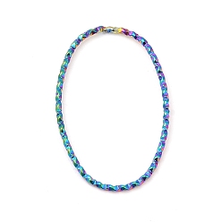 Rainbow Color 304 нержавеющей стали связывающий кольца, , овальные, Радуга цветов, 31x20x1 мм, внутренний диаметр: 28.5x17 мм
