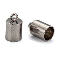 Stainless Steel Color 304 Stainless Steel Cord Ends, End Caps, Stainless Steel Color, 10x6mm, Hole: 2mm, Inner Diameter: 5mm