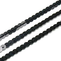 Noir Perles de paillette en plastique écologiques, perles de paillettes, Accessoires d'ornement, plat rond, noir, 6 mm, environ 100 mètres / rouleau