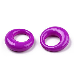 Púrpura Colgantes de acrílico opacos, anillo, púrpura, 25x7.5 mm, agujero: 12.5 mm, Sobre 260 unidades / 500 g