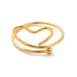 Oro 201 anillos de dedo envueltos en acero inoxidable para mujer, corazón hueco, dorado, 1.2~3.5 mm, diámetro interior: tamaño de EE. UU. 8 (18.1 mm), corazón: 12.5x15.5 mm