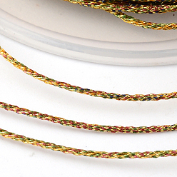 Colorful Round Metallic Thread, 12-Ply, Colorful, 1mm, about 54.68 yards(50m)/roll