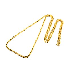 Oro Fabricación de collares de cadena de cuerda de acero inoxidable 304 de moda, con cierre de langosta, dorado, 28 pulgada ~ 30 pulgada (71.1~76.2 cm) x 3 mm
