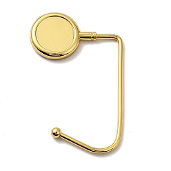 Golden Zinc Alloy Bag Hangers, Purse Hooks, with Thick Right Angled Hook, Round, Golden, 10~11.4x7.2x3.85x0.4~0.7cm, Tray: 3cm