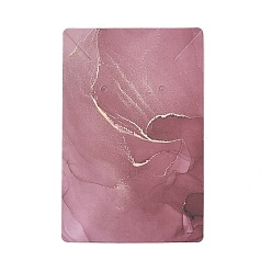 Rouge Violet Pâle Cartes d'affichage de bijoux en papier de carton de marquage à chaud, pour accrocher boucle d'oreille et collier, rectangle, rouge violet pâle, 9x6x0.04 cm, Trou: 1.6mm