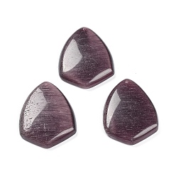 Purple Cat Eye Pendants, Triangle Charms, Purple, 45.5x35x7.5mm, Hole: 1.4mm