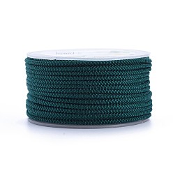 Teal Polyester Braided Cord, Teal, 2mm, about 16.4 yards(15m)/roll