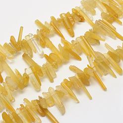 Citrine Natural Citrine Beads Strands, Tusk, Faceted, 10~25x2~4mm, Hole: 0.5mm, about 16.1 inch