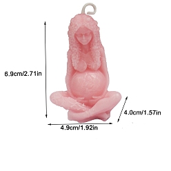 Pink Восковые ароматические свечи, Гайя Мать Земли украшения для свечей, ароматное украшение для беременной женщины, розовые, 49x40x69 мм
