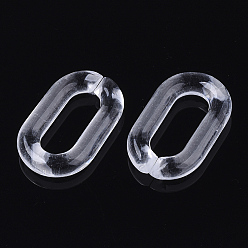 Clear Transparent Acrylic Linking Rings, Quick Link Connectors, for Cable Chains Making, Oval, Clear, 28x17x5mm, Inner Diameter: 18x8mm, about 400pcs/500g