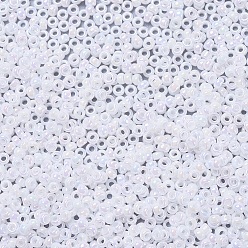 (RR471) Blanc Nacré AB Perles rocailles miyuki rondes, perles de rocaille japonais, (rr 471) perle blanche ab, 11/0, 2x1.3mm, trou: 0.8 mm, sur 1100 pcs / bouteille, 10 g / bouteille