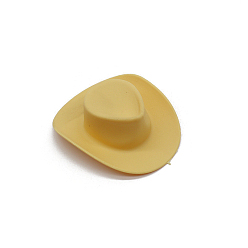 Vara de Oro Mini sombrero de vaquera de vaquero occidental de plástico, Mini sombrero lindo para muñeca, sombrero de vestido de fiesta para decoración de muñecas, vara de oro, 54x46x16 mm