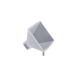 Blanco Moldes de exhibición de silicona diy pirámide, moldes de resina, para resina uv, fabricación de joyas de resina epoxi, blanco, 52x58 mm