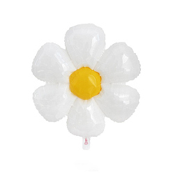 Blanco Globos de aluminio con flores, para decoraciones festivas de fiestas, blanco, 710x710 mm