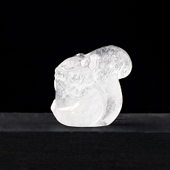 Cristal de Quartz Affichage à cristaux décorations de quartz naturel, pour la décoration, écureuil, 27x29mm