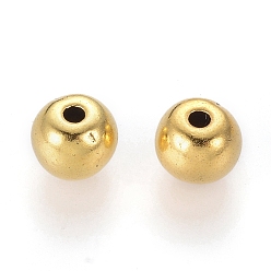 Antique Golden Tibetan Style Alloy Beads, Lead Free & Cadmium Free, Round, Antique Golden, 6x6x5mm, Hole: 1.5mm