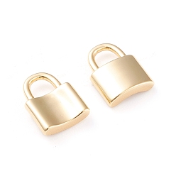Real 18K Gold Plated Brass Pendants, Long-Lasting Plated, Lock, Real 18K Gold Plated, 15x11.5x4mm, Hole: 5x4.5mm