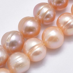 Mixed Color Natural Cultured Freshwater Pearl Beads Strands, Potato, Mixed Color, 9~11x8~9mm, Hole: 0.8mm, about 41~43pcs/strand, 14 inch(35.5cm)