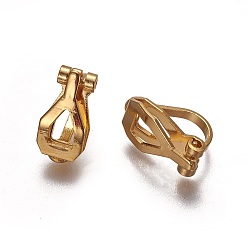 Golden Brass Clip-on Earring Findings, Golden, 12.5x6x8.5mm