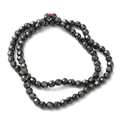 Black Non-magnetic Synthetic Hematite Round Beaded Necklaces, Black, 15.75~15.98 inch(40~40.6cm)