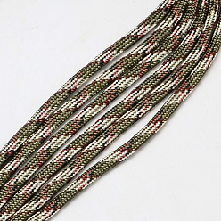 Olive 7 Inner Cores Polyester & Spandex Cord Ropes, for Rope Bracelets Making, Olive, 4mm, about 109.36 yards(100m)/bundle, 420~500g/bundle