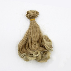 Dark Khaki High Temperature Fiber Long Pear Perm Hairstyle Doll Wig Hair, for DIY Girl BJD Makings Accessories, Dark Khaki, 5.91~39.37 inch(15~100cm)