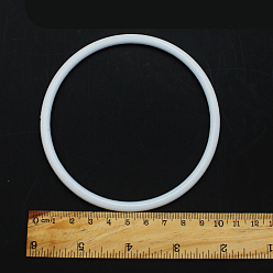 White PP Plastic Hoops, Macrame Ring, for Crafts and Woven Net/Web with Feather Supplies, Round, White, 100x5.5mm