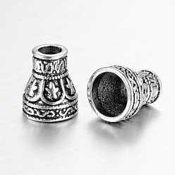 Antique Silver Tibetan Style Cone Alloy Bead Caps, Antique Silver, 12x10.5mm, Hole: 4~8mm
