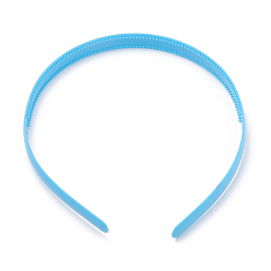 Cielo Azul Oscuro Accesorios para el cabello resultados de la banda para el cabello de plástico liso, con dientes, cielo azul profundo, 114~120x12~12.5 mm