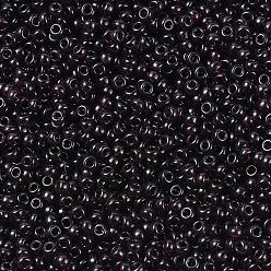 (RR2402) Transparent Extra Dark Smoky Amethyst Миюки круглые бусины рокайль, японский бисер, 11/0, (rr 2402) прозрачный экстра темный дымчатый аметист, 11/0, 2x1.3 мм, отверстия : 0.8 mm, около 50000 шт / фунт