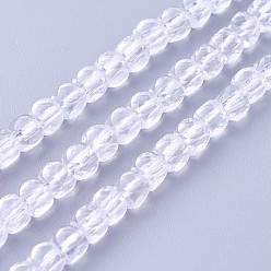 Quartz Crystal Grade A Natural Quartz Crystal Beads Strands, Rock Crystal Beads, Faceted, Cube, 4~4.5x4~4.5x4~4.5mm, Hole: 0.6mm, about 95~100pcs/strand, 15.1~16.1 inch(38.5~41cm)