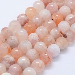 Cherry Blossom Agate Natural Cherry Blossom Agate Beads Strands, Round, 10mm, Hole: 1mm, about 37pcs/strand, 15 inch(38cm)